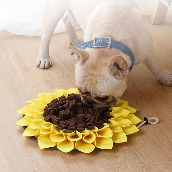

kennels & pens sunflower shape dog snuffle mat puppy training sniffing feeding blanket pet