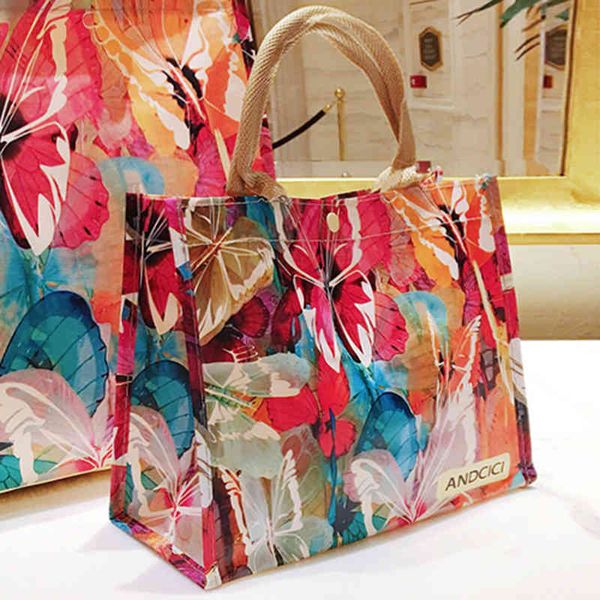 

fashion super travel portable waterproof female folding shopping bag 210315
