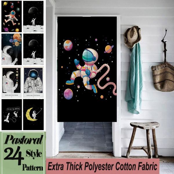 

curtain & drapes cartoon space astronaut japanese door partition kitchen bedroom entrance decor linen half hanging doorway curtains