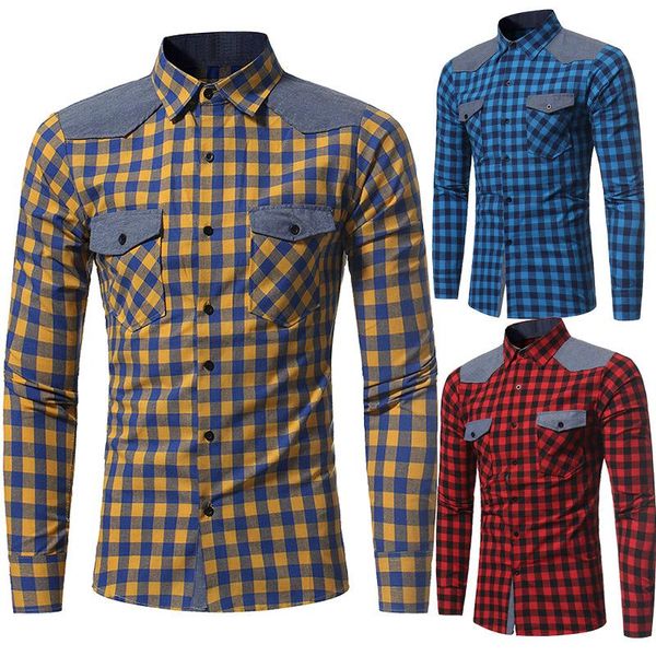 

men's plaid mens shirts casual holsters, White;black