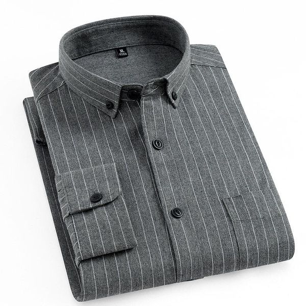 

men's dress shirts mens business long sleeved buttons soft comfortable cotton casual classic striped male social collar for men, White;black