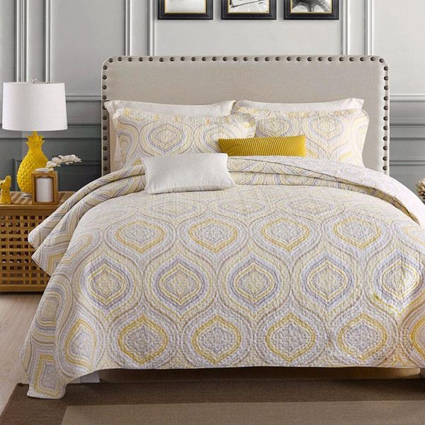 

comforters & sets chausub cotton bedspreads quilt set coverlet 3 piece washed quilts for bed cover pillowcase queen size summer quilted blan