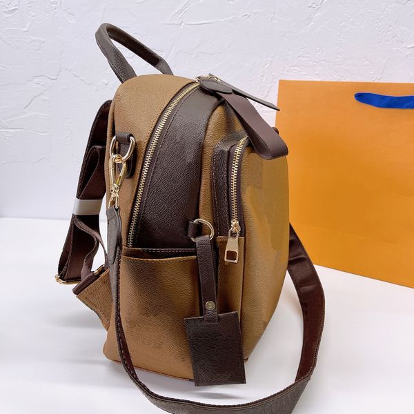 

designer brown backpack with classic printing shoulder bag men's letter printed backpacks women's schoolbag