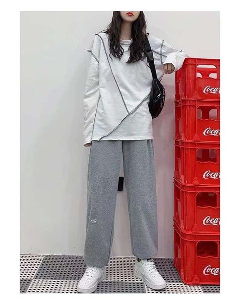 

sports pants female loose leggings add velvet and thicken in winter thin versatile casual fashion item women's & capris, Black;white