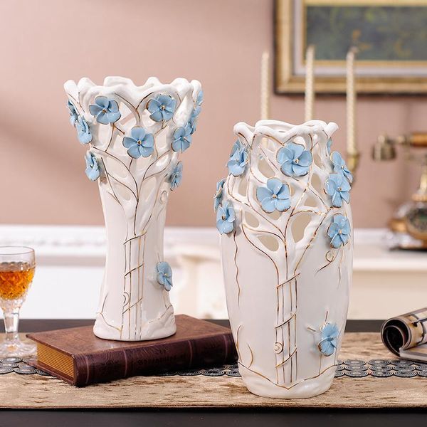 

vases white ceramic concise modern creative dried flowers vase home decor crafts room decoration porcelain figurine wedding