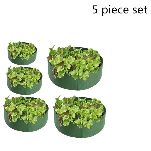 

planters & pots 5 piece set felt planting barrel bag garden round vegetable nursery nutrition plant fabric pot