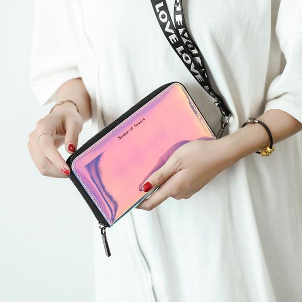 

wallets fashion small wallet women short doublefold thin purses ladies money bag korean fresh laser female, Red;black