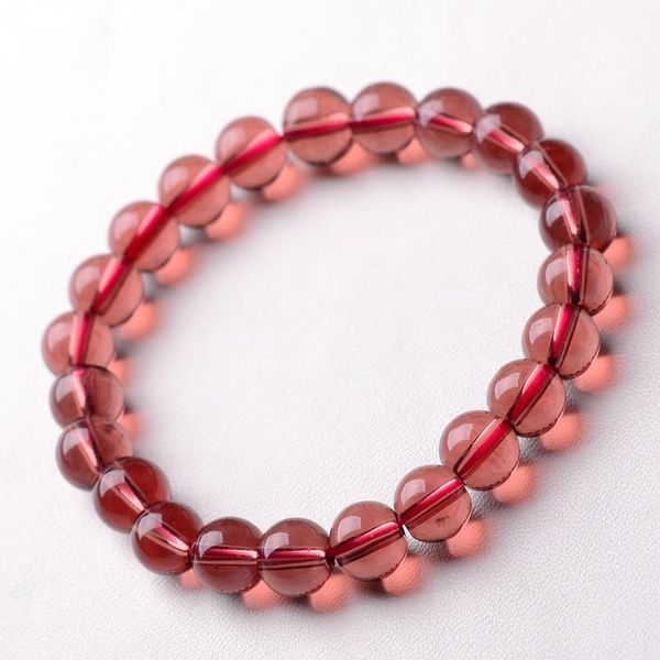 

bangle natural crystal charms bracelets for women men gem stone jewelry fashion rainbow colors lucky beaded bracelet 8mm birthday gift, Black