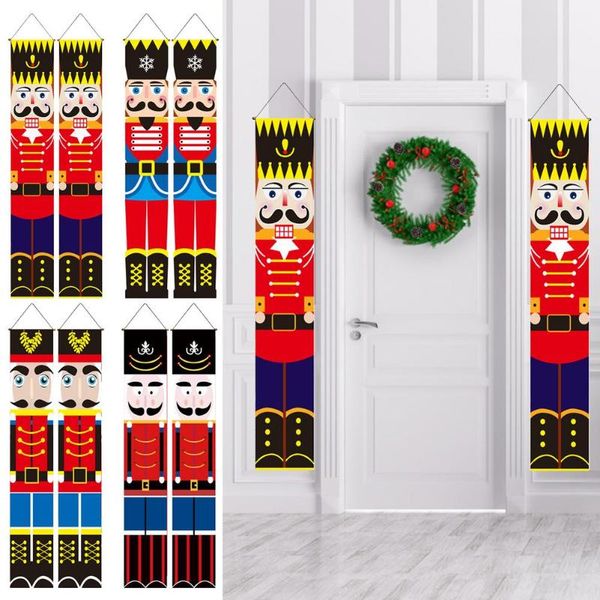 

christmas decorations 2pcs banner nutcracker red couplets soldier model bann