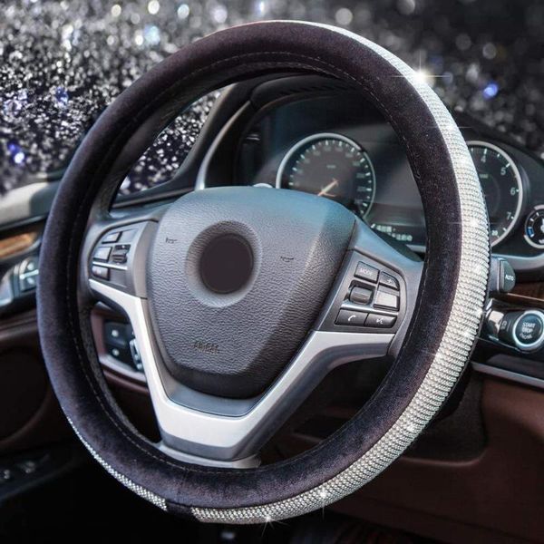 

steering wheel covers fashion bling diamond leather car cover