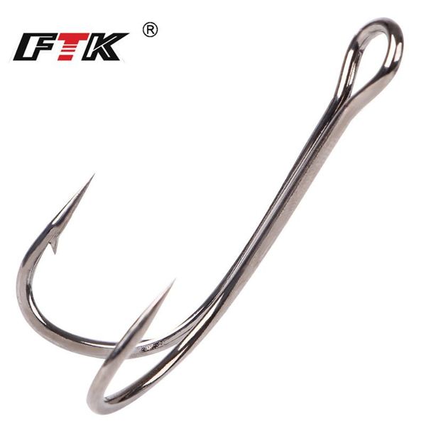 

fishing hooks ftk hook baitholder double bass lure holder tying crank set saltwater 10 pcs/lot needle fishhook