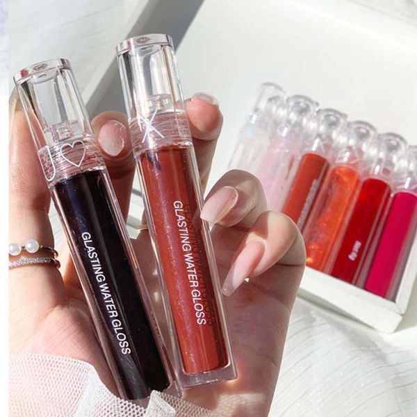 

lip gloss 8 colors mirror water glaze transparent cherry shimmer girly nourishing long lasting lips care