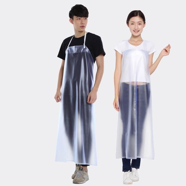 

aprons waterproof transparent women men chef apron pvc oil-proof restaurant cooking kitchen home long work bib large