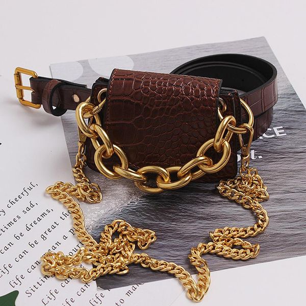 

waist bags for female designer brand chain shoulder women pu leather bag pouch fanny pack message phone purse
