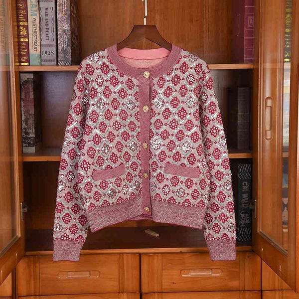 

women's sweaters fashions the neck beading mesh jacket autumn sequins cardigans c492, White;black