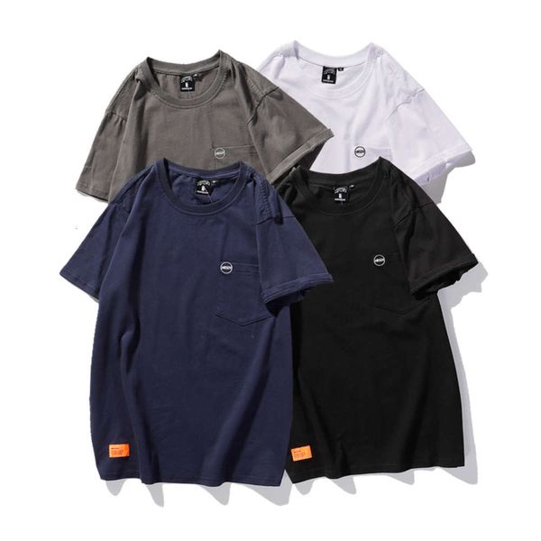 

t-shirt yu wenle tooling summer trend tide brand loose bottomed shirt, White;black