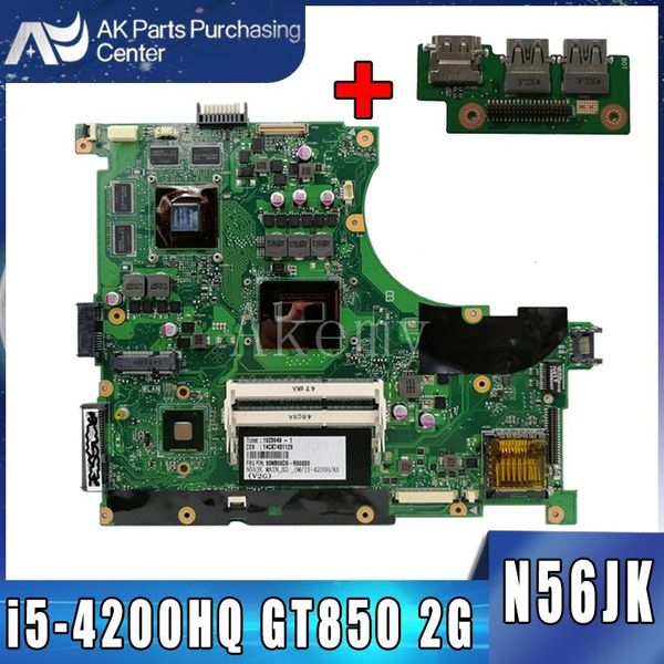 

motherboards send board+ n56jk motherboard -4200hq gt850 2g for asus n56j g56j g56jk lapmainboard