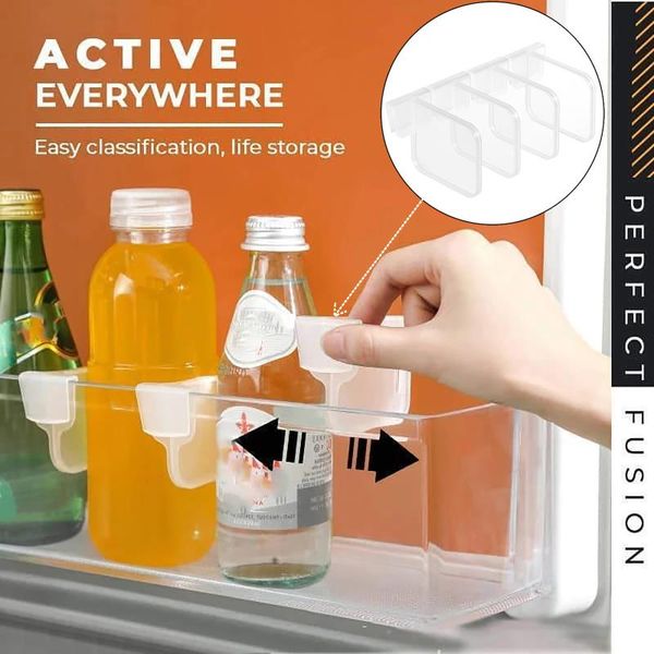 

tools & accessories fridge space allocator refrigerator divider baffle removable buckle layered storage rack, household box