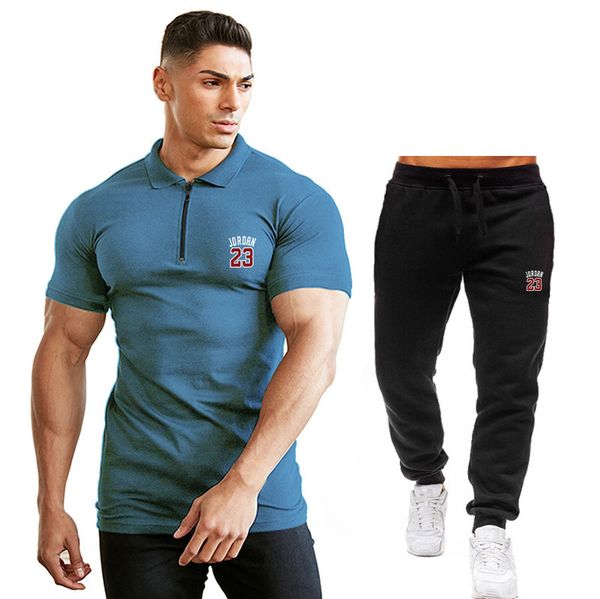 

men's tracksuits 2021 suit turns the trend of t-shirt sports pants, Gray