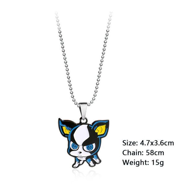 

pendant necklaces japanese anime jojos bizarre adventure necklace alloy cartoon dog izzy chains for men women cosplay jewelry wholesale, Silver
