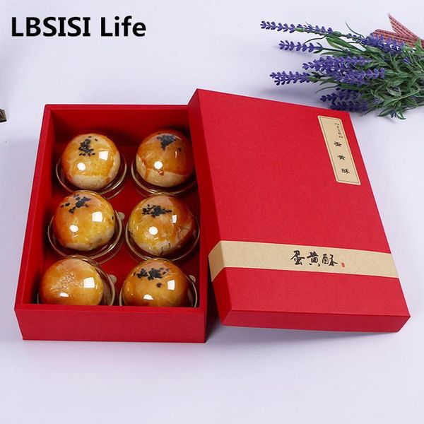 

life 10pcs thicken paperboard mooncake boxes 6pcs 80g cookies cake for birthday wedding party favors paper packaging gift wrap