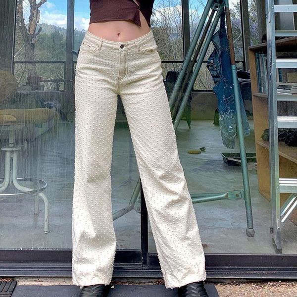 

mom waist cargo pants womens jeans ripped vintage print wide leg denim trousers 90s korean, Blue