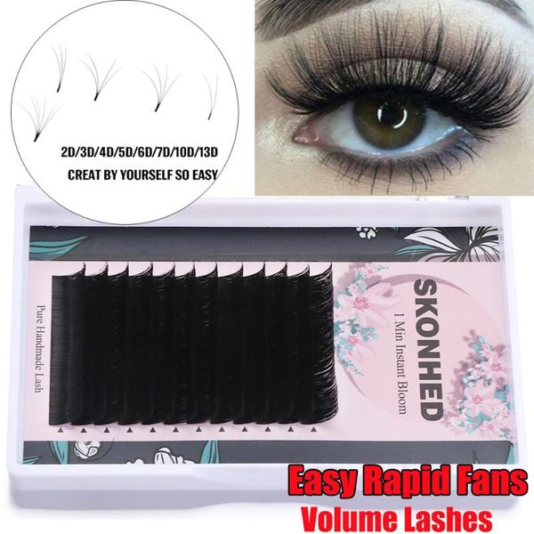 

false eyelashes individual easy rapid fan blooming eyelash extension russian volume lashes auto flowering bloom natural thick