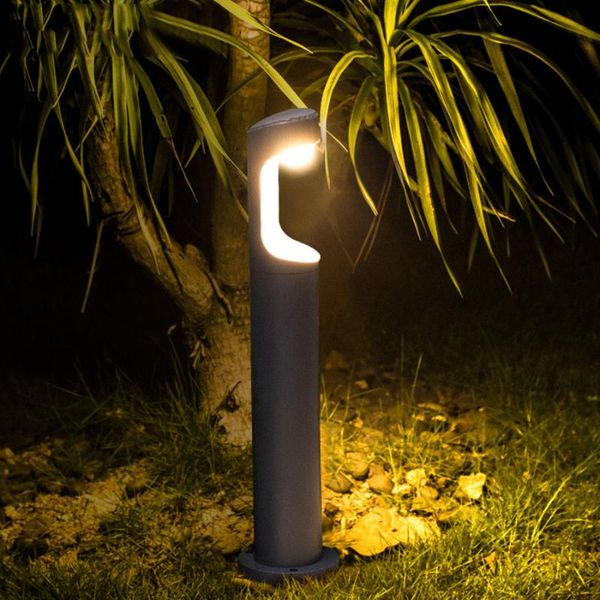 

thrisdar waterproof led garden lawn lamp modern aluminum pillar light outdoor courtyard villa landscape bollards lamps