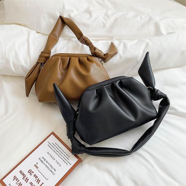 

evening bags bag female cloud ins double shoulder strap fold clip small handbag elegant ladies solid single messenger