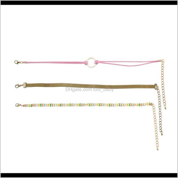 

idealway punk style black leather gold color alloy chains round shape choker short necklac axjs5 chokers mcgjd, Golden;silver