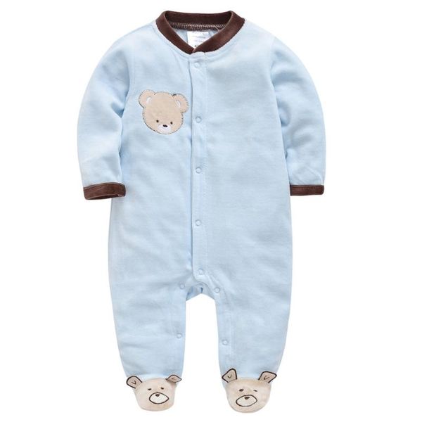 

jumpsuits kavkas baby boy rompers lovely bear design long sleeve velvet orn kids clothes infant toddler costume, Blue