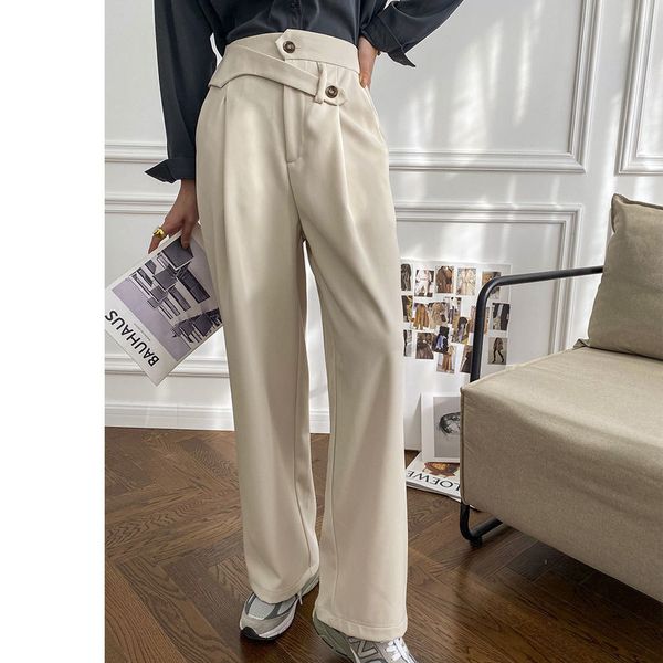 

jean 2021 spring waist wide leg female trousers women stright long pants, Blue