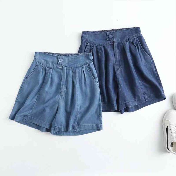 

elastic waist women denim shorts summer blue beach jeans shorts casual streetwear high waist soft cotton, White;black