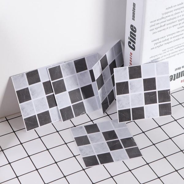 

wall stickers pcs 3d decals self adhesive grey black crystal mosaic pattern paste water proof anti-oil for home