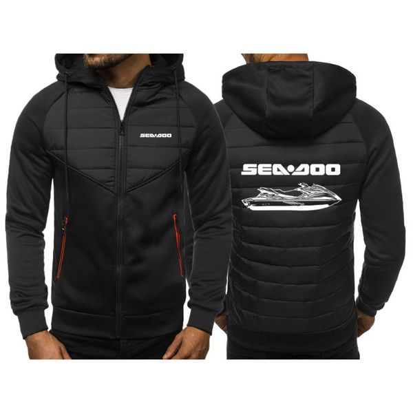 

men's jackets 2021 sea doo seadoo moto warm jacket thick hooded slim casual coat comfortable, Black;brown