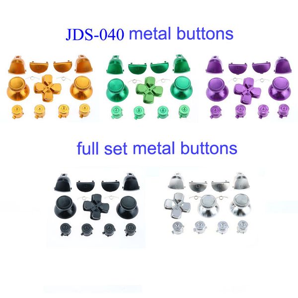 Özel Alaşım Tam Metal Bullet Düğmeleri Thumbsticks DPAD D-Pad Abxy L1 R1 L2 R2 Tetik Button PS4 Pro Kontrol Cihazı JDS-040 için Set JDM-040 Alüminyum Anahtarlar