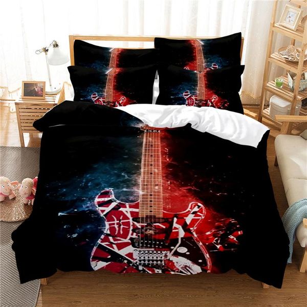 

bedding sets 3d guitar set  duvet cover bed cotton bedroom