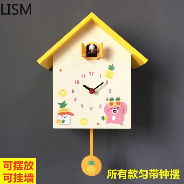 

cuckoo clock wall kids bedroom modern design nordic living room chime mute child alarm horloge clocks