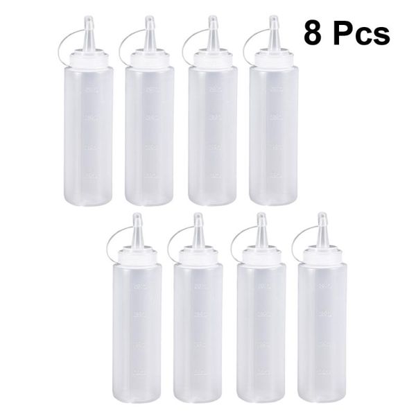 

storage bottles & jars 8pcs practical salad bottle squeeze with lid durable for home kitchen (230ml)