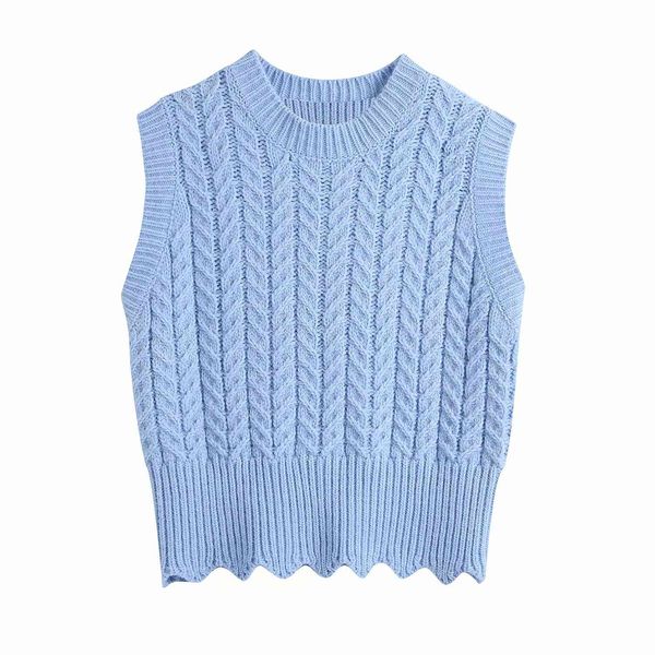 

spring women solid knitted sleeveless o-neck sweater vest chic lady fashion casual clothes 210517, Black;white