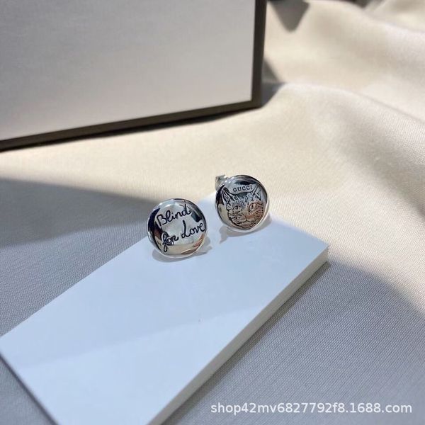 

design jewelry gu jiaai fearless asymmetric cat couple earrings round male and female personality, Golden