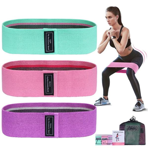 

3pcs cloth leg buexercise band booty workout resistance elastic strength squat hip fitness gym workouts equipment bands