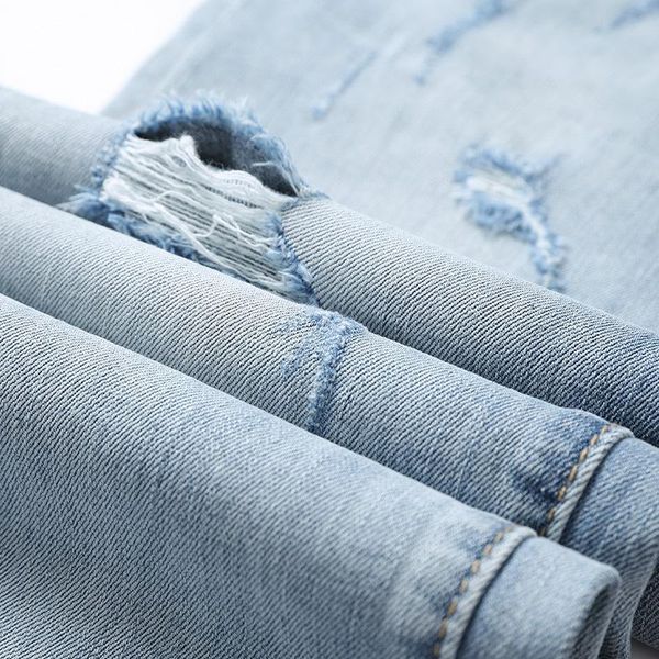 

thin men's jeans pants in summer 2021, Blue