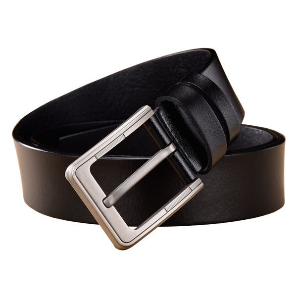 

new men's belt pin buckle leather simple wide, Black;brown