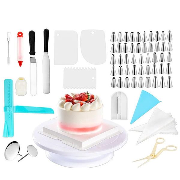 

baking & pastry tools 164pcs/set kitchen cake nozzle decorating pastry-piping bag baking-kit cookie cream coupler turntable smoother spatula