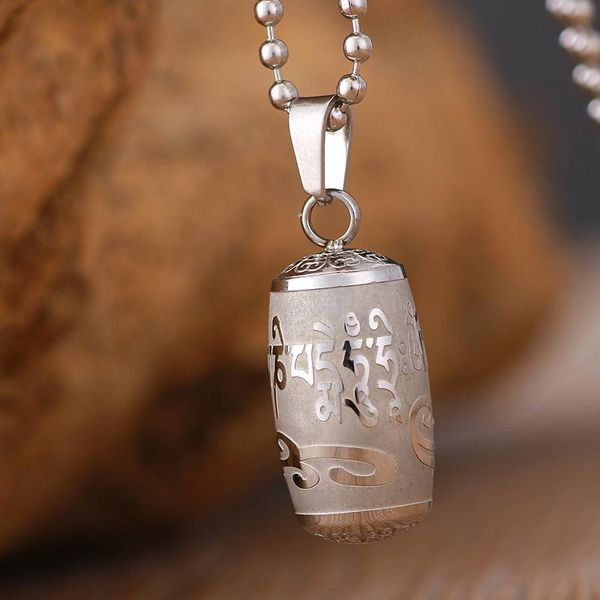 

chains six-character mantra retro pendant safe body guardian evil transit chinese style jewelry accessories, Silver
