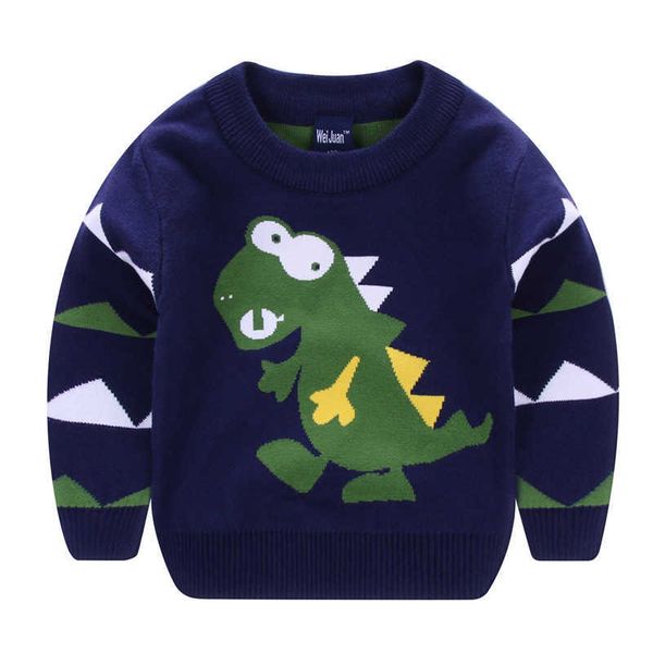 

kids boys sweaters autumn winter cartoon dinosaur giraffe knitted long sleeve warm pullover children clothing y1024, Blue