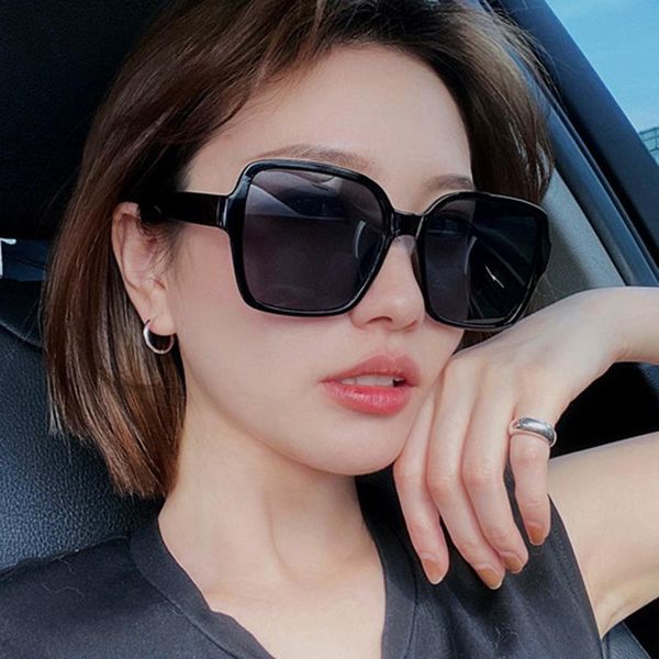 

sunglasses 2021 brand square ladies large black style big frame designer fashion women uv400 glasses, White;black