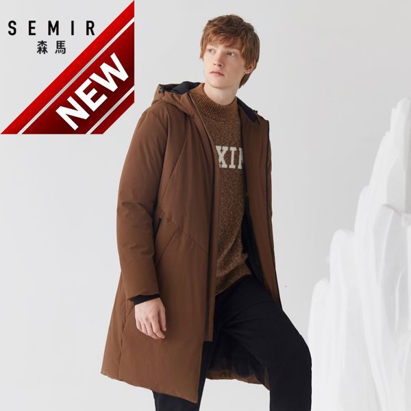 

semir 2021 new thick winter men down jacket brand clothing hooded black gary long warm white duck coat male coats