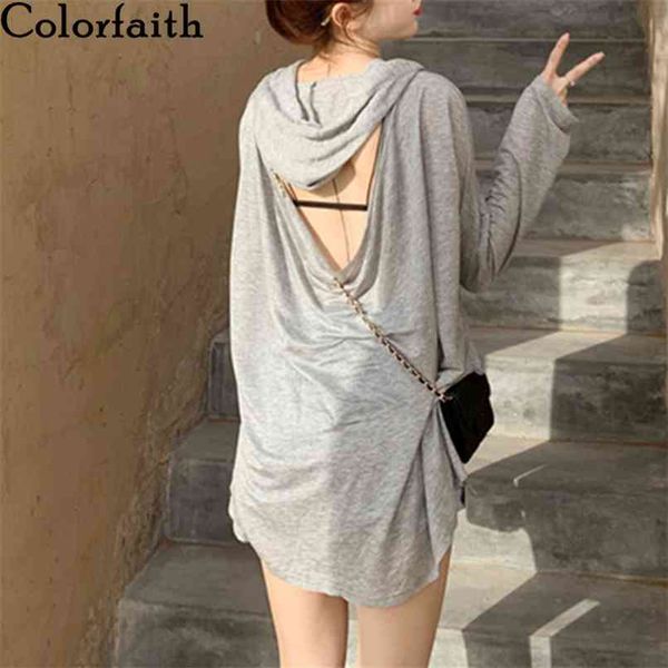 

women spring summer t-shirts bottoming casual hooded fashionable loose hollow out lady oversize t1189 210427, Black;gray